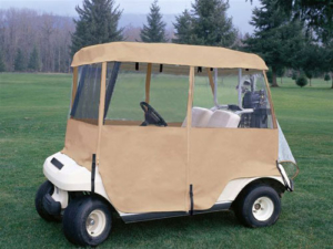 Universal golf cart enclosure