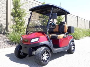 Club Car Tempo, Candy Apple Red Metallic with OEM Lights