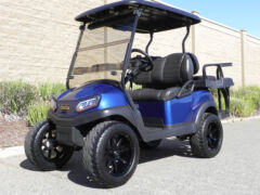 Club Car Tempo, Sapphire Blue, Lifted